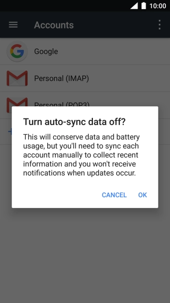 Press OK to turn the function on or off.