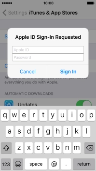 Press Apple ID and key in the username for your Apple ID.