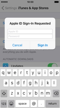 Press Apple ID and key in the username for your Apple ID.