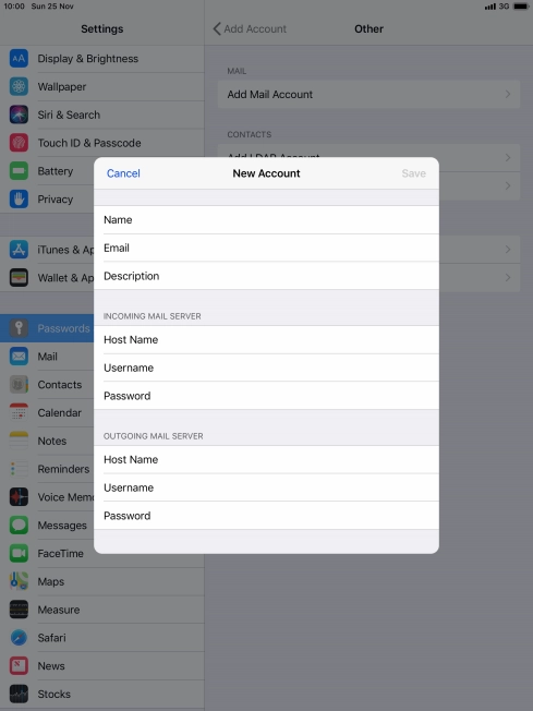 Press Host Name and key in the name or IP address of your email provider's outgoing server. Please note that if you can't send email messages when using your email provider's outgoing server, key in smtp.vodafone.net.au (Vodafone's outgoing server).