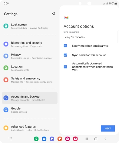 If this screen is displayed, you email account has been recognised and set up automatically. Follow the instructions on the screen to key in more information and finish setting up your phone.