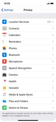 Press Location Services.