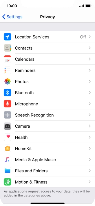 Press Location Services.