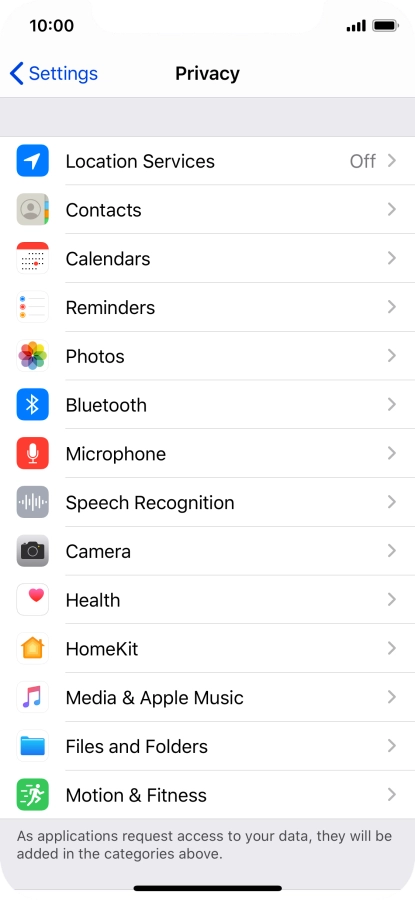 Press Location Services.