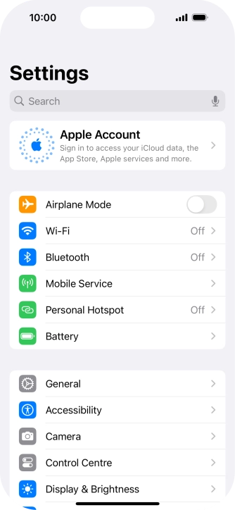 Press Apple Account.
