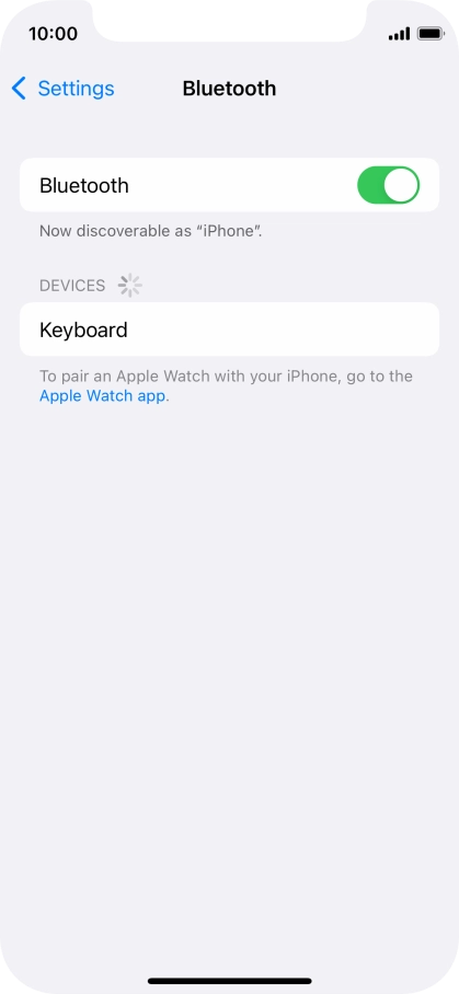 Press the required Bluetooth device and follow the instructions on the screen to pair the device with your phone.