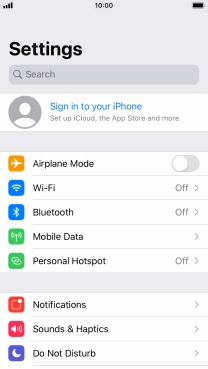 Press Sign in to your iPhone.