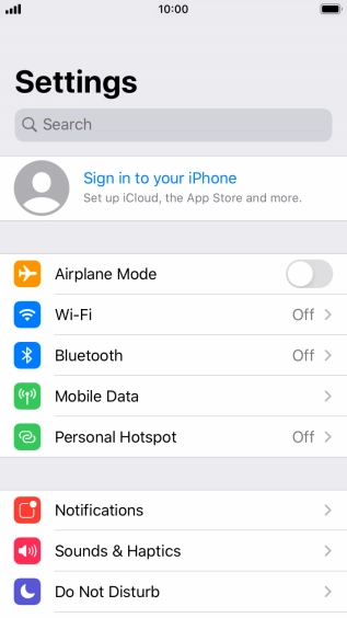 Press Sign in to your iPhone.