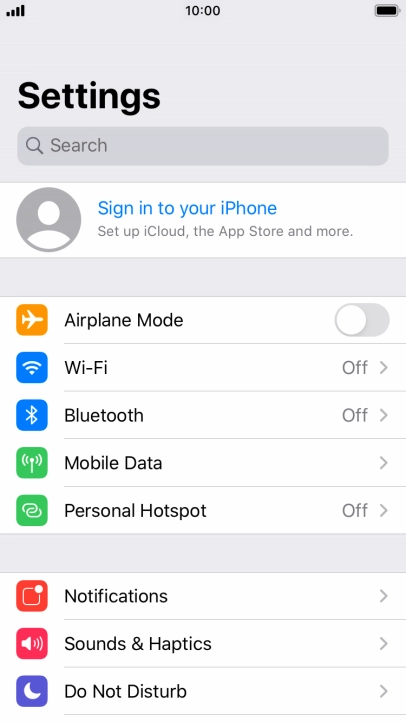 Press Sign in to your iPhone.
