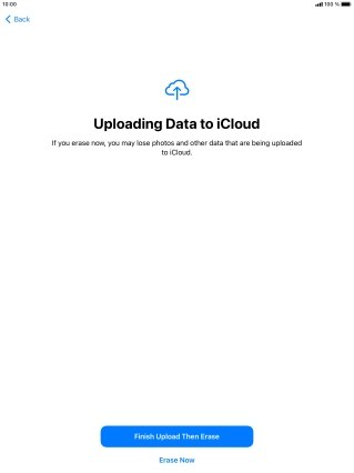 Press the required setting.