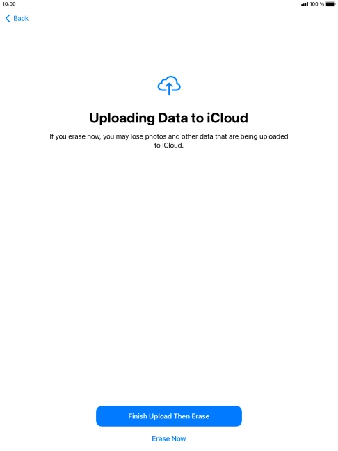 Press the required setting.