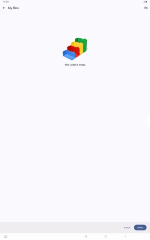 To create a new folder, press the new folder icon and follow the instructions on the screen to create a new folder.