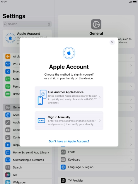 Press Sign in Manually.