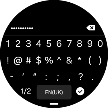 Key in the password for the Wi-Fi network and press the confirm icon.