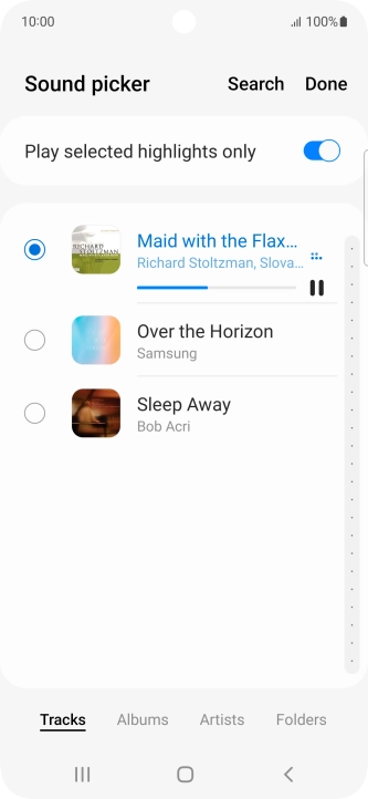 Once you've found a ring tone you like, press Done.