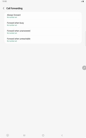 Press the required divert type.