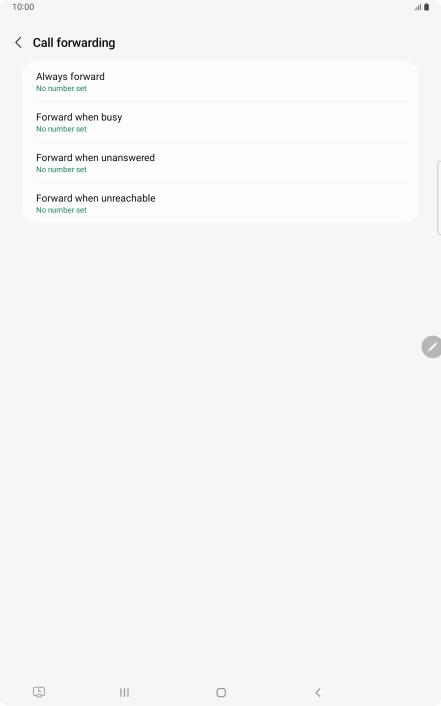 Press the required divert type.