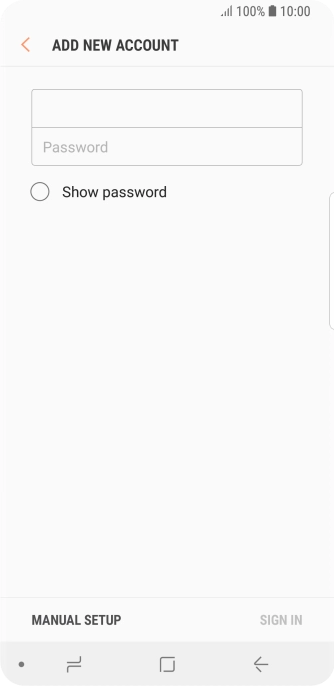 Press Password and key in the password for your email account.