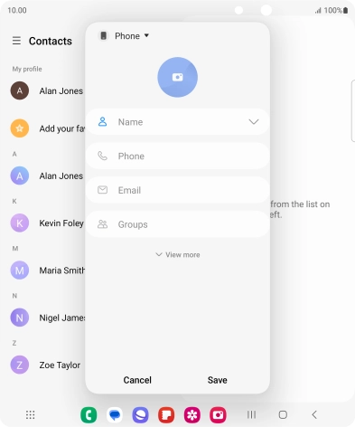 Press the address book drop down list.