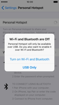 Press Turn on Wi-Fi and Bluetooth.