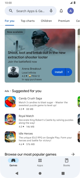 Press the profile icon.