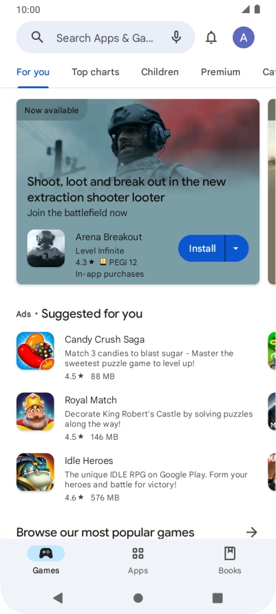 Press the profile icon.