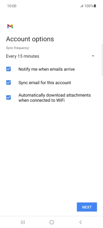 If this screen is displayed, you email account has been recognised and set up automatically. Follow the instructions on the screen to key in more information and finish setting up your phone.