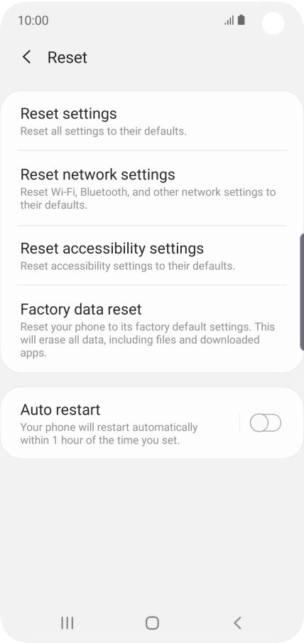 Press Factory data reset. Press Factory data reset.