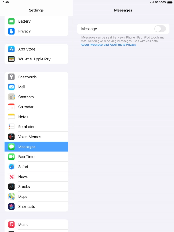 Press the indicator next to 
