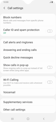 Press Supplementary services. Press Supplementary services.
