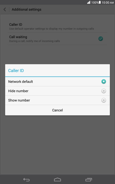 Press Show number to turn on caller identification.