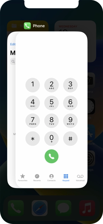 Slide upwards on the required application to end it.