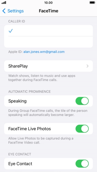 Press the required setting below 
