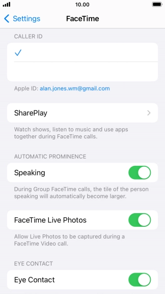 Press the required setting below 