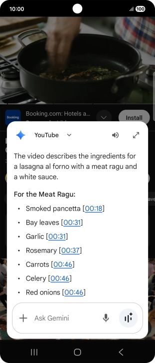 The answer from Gemini to your question is displayed.