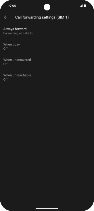 Press the required divert type.