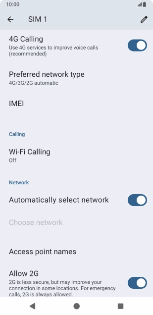 Press Access point names.