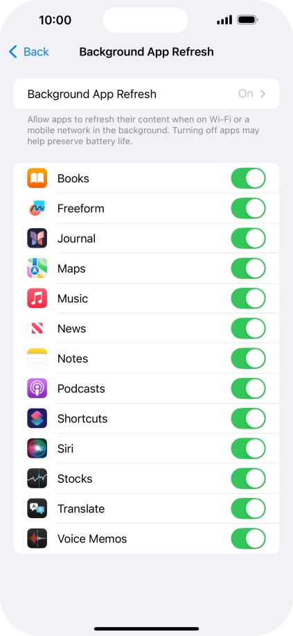 Press Background App Refresh.