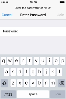 Press Password and key in the password for the Wi-Fi network.
