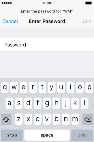 Press Password and key in the password for the Wi-Fi network.