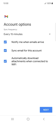 If this screen is displayed, you email account has been recognised and set up automatically. Follow the instructions on the screen to key in more information and finish setting up your phone.