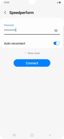 Key in the password for the Wi-Fi network and press Connect.