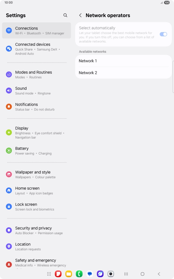 Press the required network.