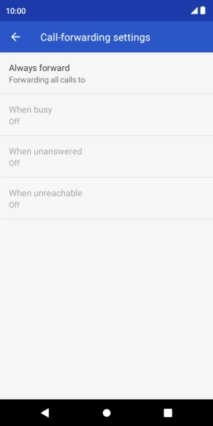 Press the required divert type.