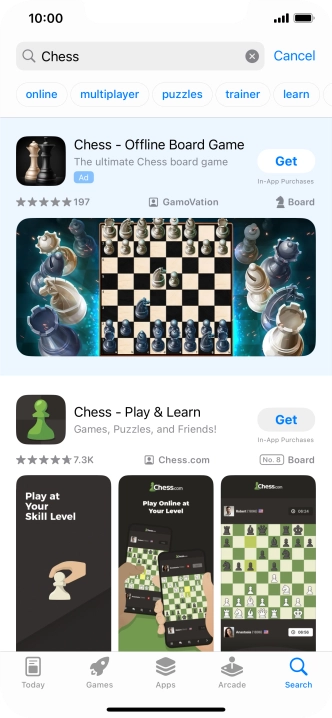 Press the required app.