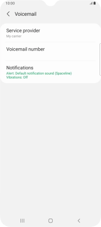 Press Voicemail number.