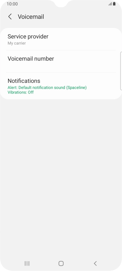 Press Voicemail number.