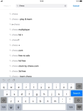 Key in the name or subject of the required app and press Search.