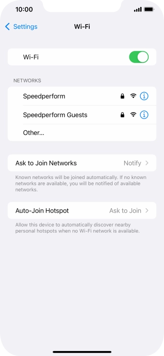 Press the required Wi-Fi network and key in the password for the Wi-Fi network.