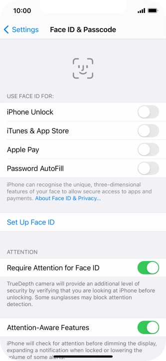 Press Set Up Face ID.